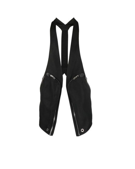 Rick Owens Black Bahaus Zip-Detail Vest for men