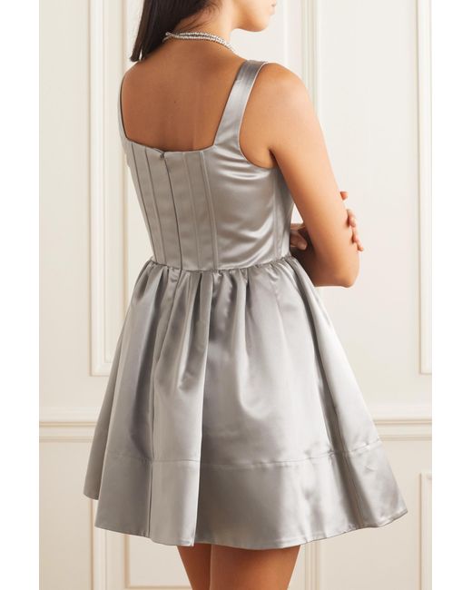 Staud Gray Landscape Mini Dress