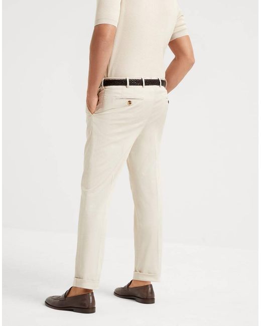 Brunello Cucinelli Multicolor Italian-Fit Gabardine Trousers for men