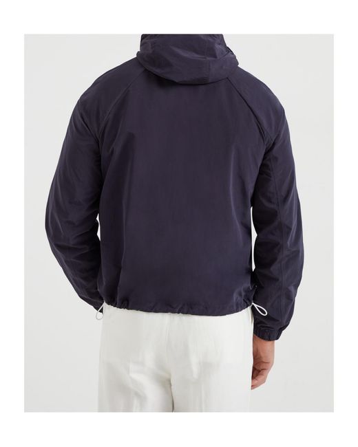Brunello Cucinelli Blue Water-Resistant Jacket for men