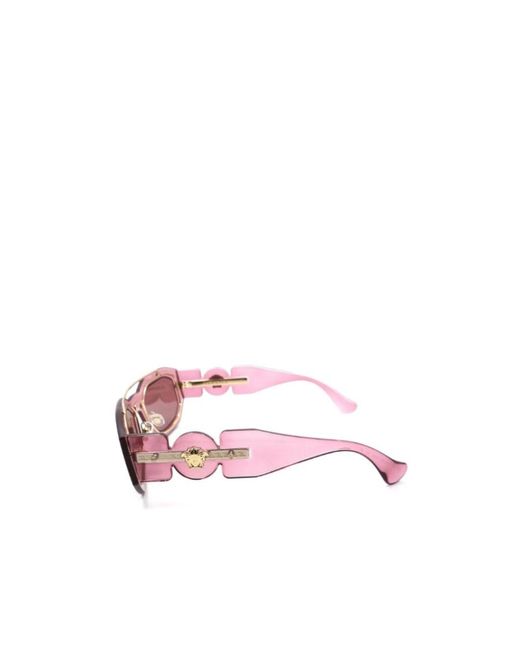 Versace Pink Geometric Shield Sunglasses for men