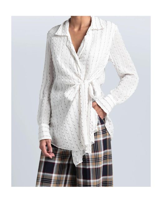 Chloé White Wrap Top