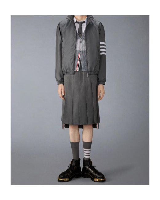 Thom Browne Gray 4R-Bar Striped Cardigan for men