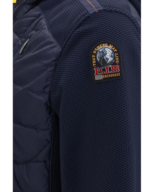 Parajumpers Blue Nolan Hooded Hybrid Down Jacket for men