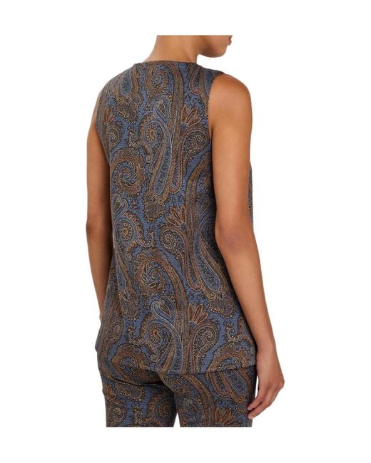 Etro Gray Paisley-Jacquard Woven Vest