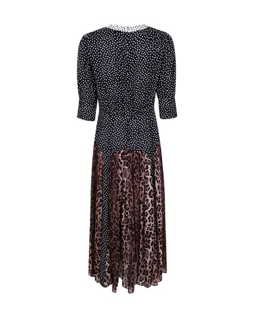 Rixo Gray Meg Leopard Midi Dress