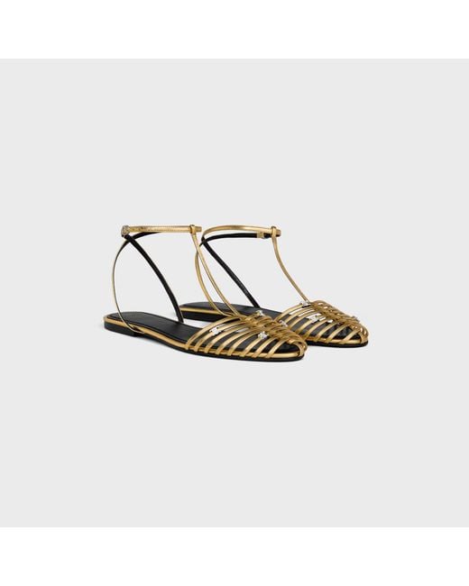 Céline Metallic Cage Flat Sandal