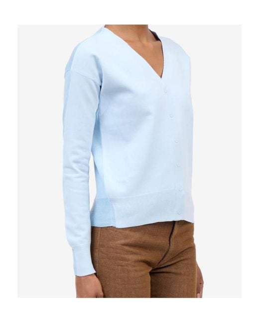 MM6 by Maison Margiela Blue V-Neck Buttoned Cardigan