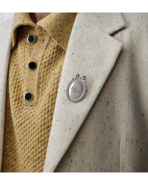 Dior Gray Médaillon Brooch for men