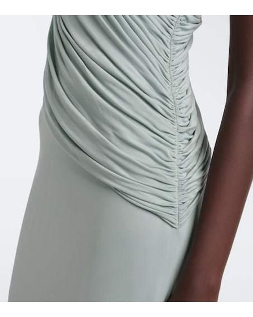 TOVE White Saffron Draped Jersey Maxi Dress