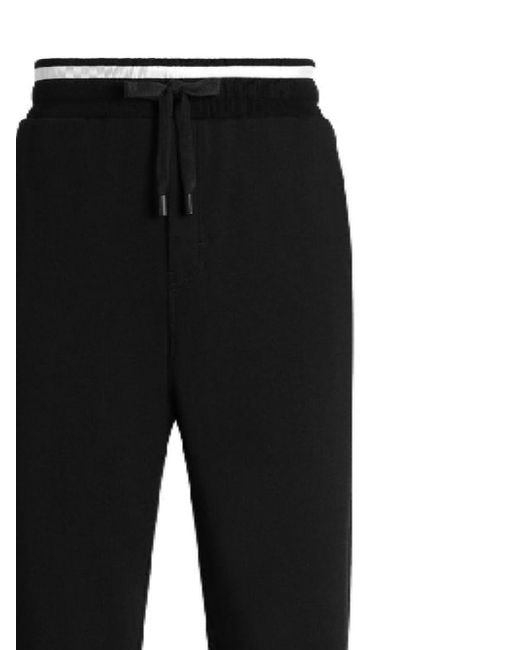 Dolce & Gabbana Black Drawstring Track Pants for men