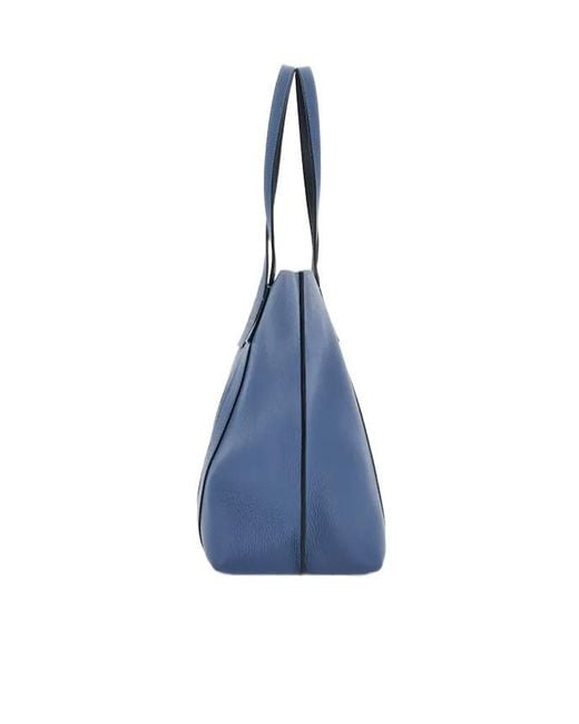 Hogan Blue Hanging Accent Script Top Handle Bag