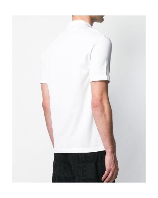 Versace White Printed Polo Shirt for men