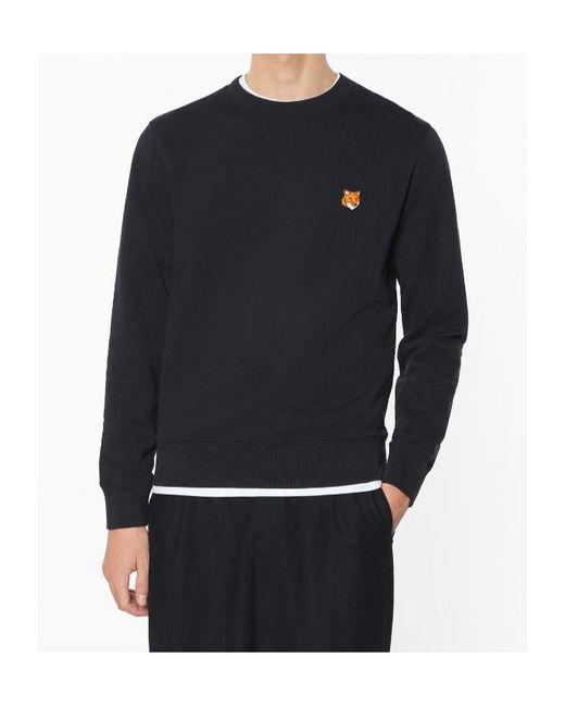 Maison Kitsuné Black Maison Kitsuné Fox Head Regular Sweatshirt for men