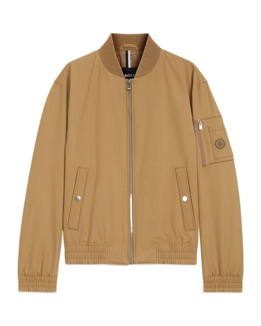 Boss Brown Boss Water-Repellent Finish Stretch Twill Jacket for men