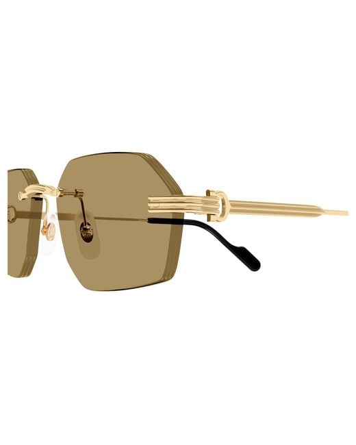 Cartier Metallic Rimless Irregular Sunglasses for men