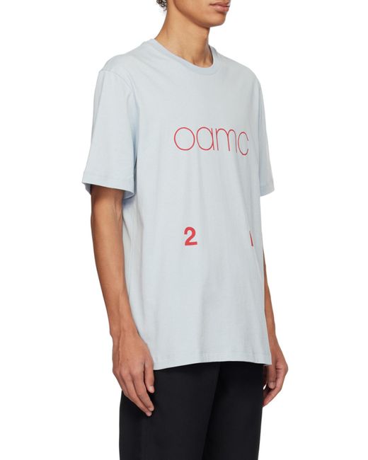 OAMC Blue Logo-Printed Crewneck T-Shirt for men