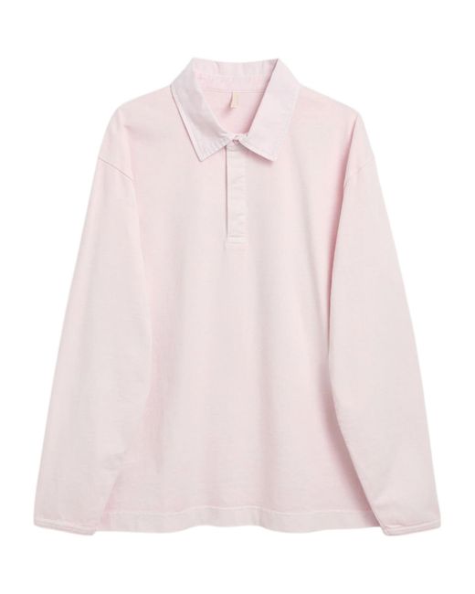 sunflower Pink Long-Sleeved Polo Shirt for men