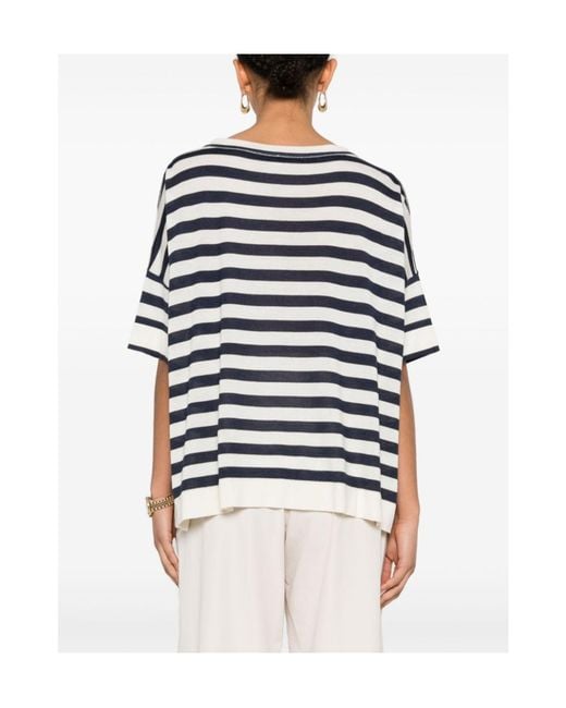 Brunello Cucinelli Blue Monili-Detail Knitted Top