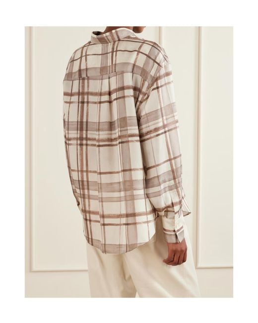 Brunello Cucinelli Multicolor Checked Long Sleeved Shirt