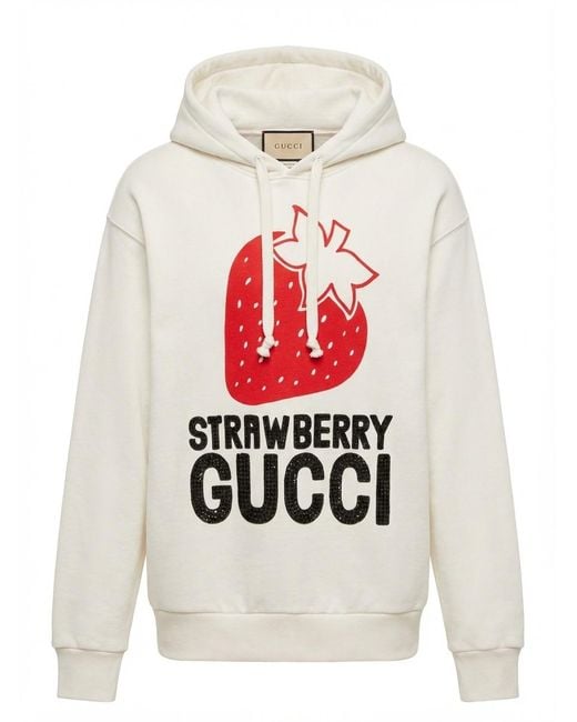 Gucci White Strawberry Hoodie