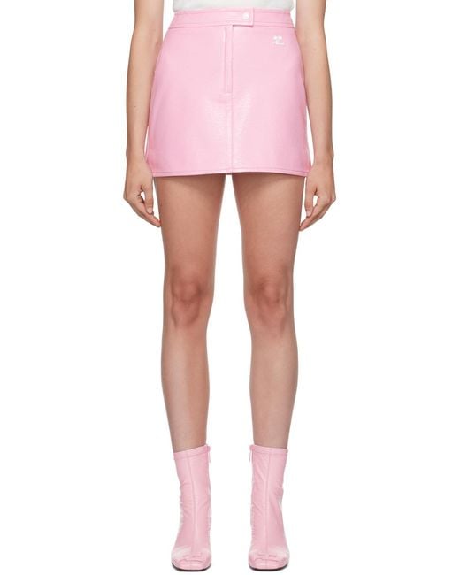 Courreges Pink Courrèges Vinyl Mini Skirt