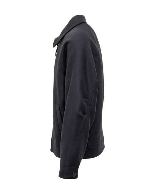 A.P.C. Blue Lapel Zip-Up Jacket for men
