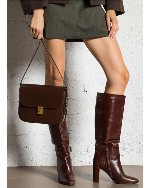 Soeur Brown Flap Shoulder Bag