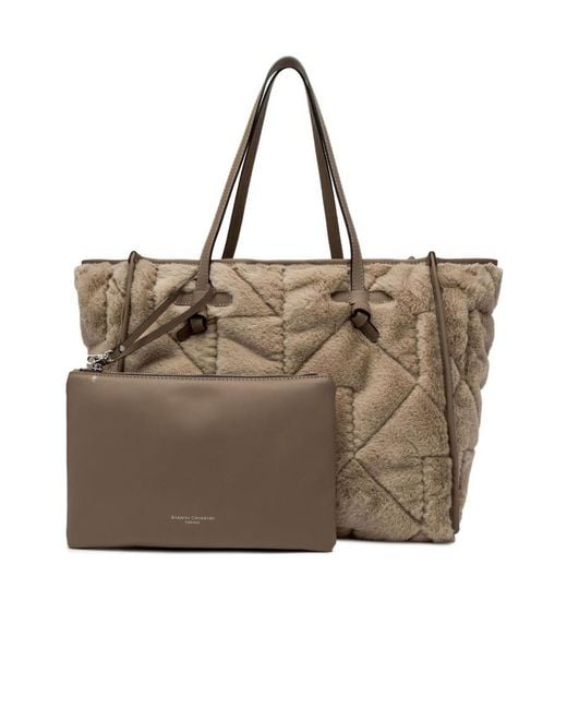 Gianni Chiarini Brown Quilted Handbag