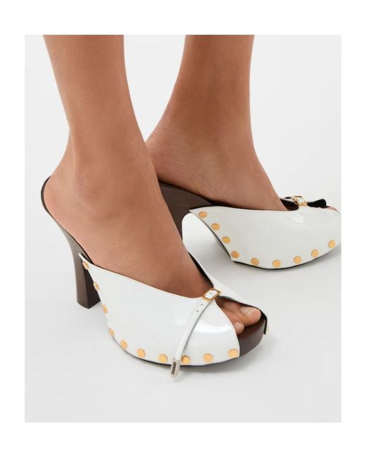 Versace White Sassi Clogs