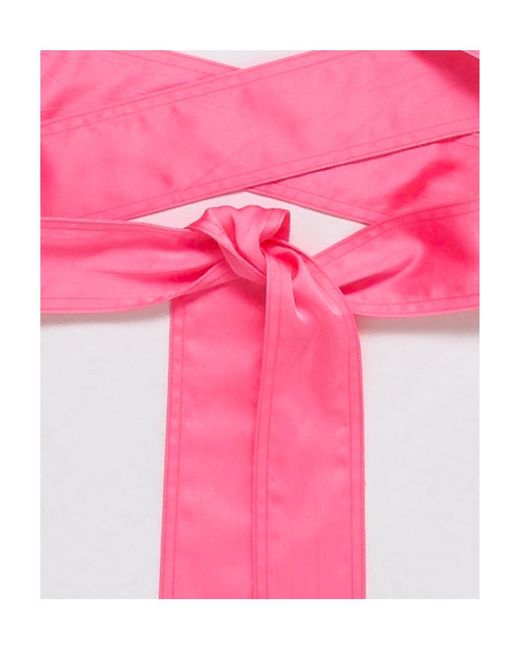 Palm Angels Pink Crossover-Strap Satin Top
