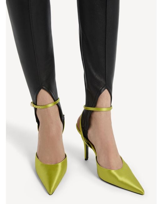 Balmain Yellow Satin Strappy Pumps