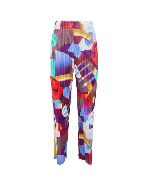 Pleats Please Issey Miyake Red Pleats Please Issey Miyake Playground Pants
