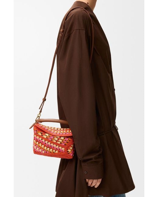 Loewe Red Mini Puzzle Edge Bag