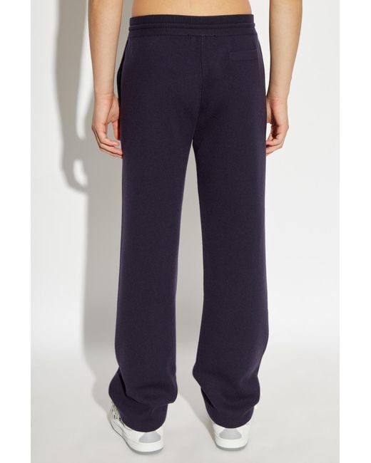 Lanvin Blue Logo Patch Track Pants for men