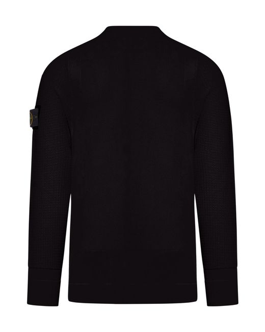 Stone Island Black Logo Patch Knitted Jumper for men