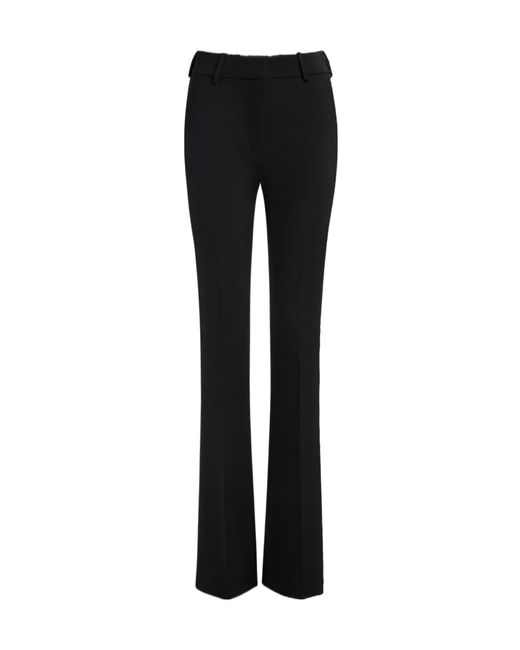 Balmain Black Low-Waisted Wool Satin Trousers