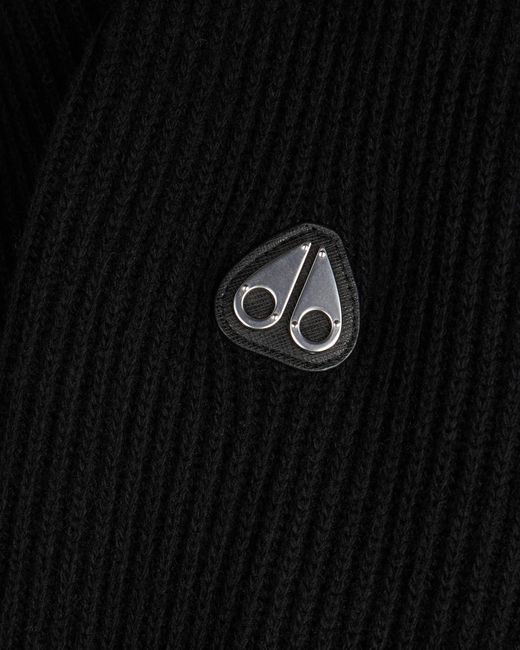 Moose Knuckles Black Long-Sleeved Round-Neck Sweater for men