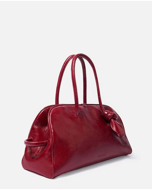 Jacquemus Red The Turismo Logo Embossed Bowling Bag