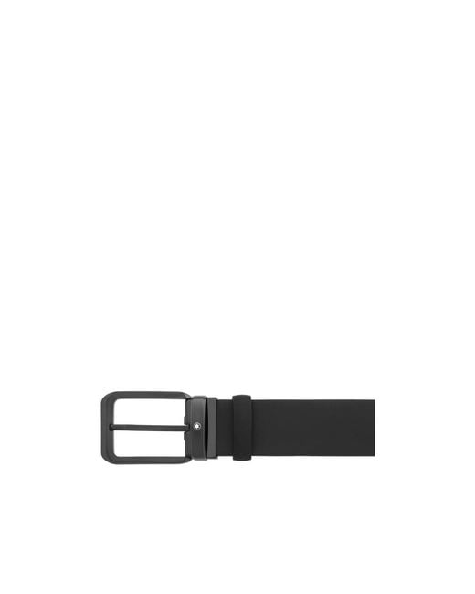 Montblanc Black Rectangular Buckle Belt for men