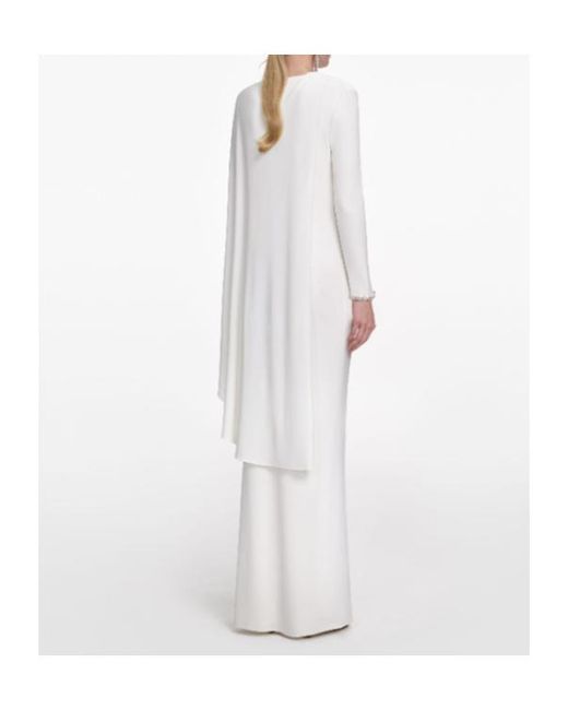 Self-Portrait White Jersey Drape Maxi Dress