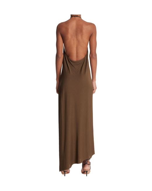 The Attico Brown Halter Neck Dress