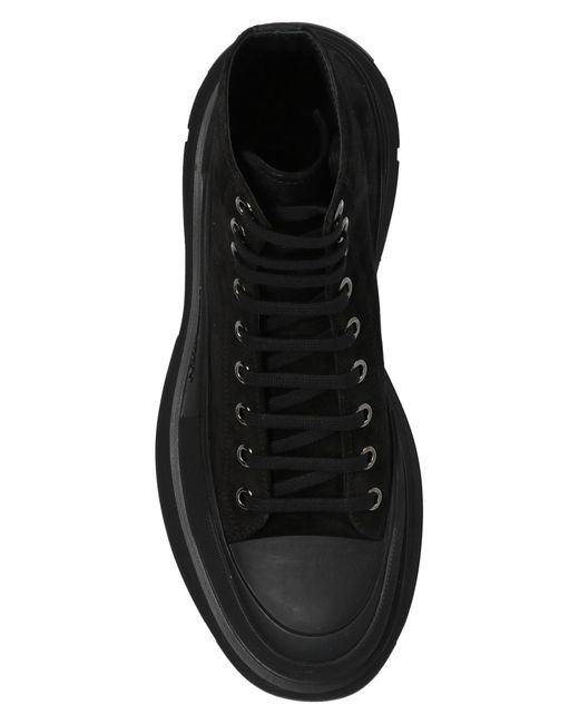 McQueen Black Tread Slick Boots for men