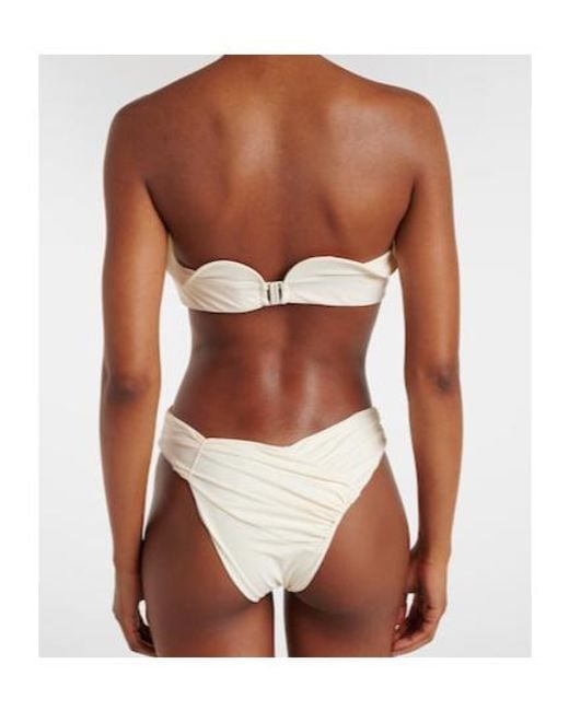 Magda Butrym White Floral-Appliqué Bikini Top
