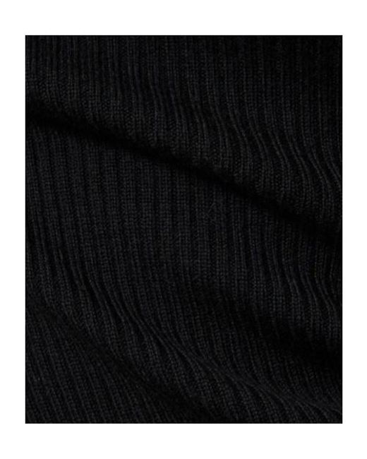Dion Lee Black Rib Knit Wool Round Neck Sweater