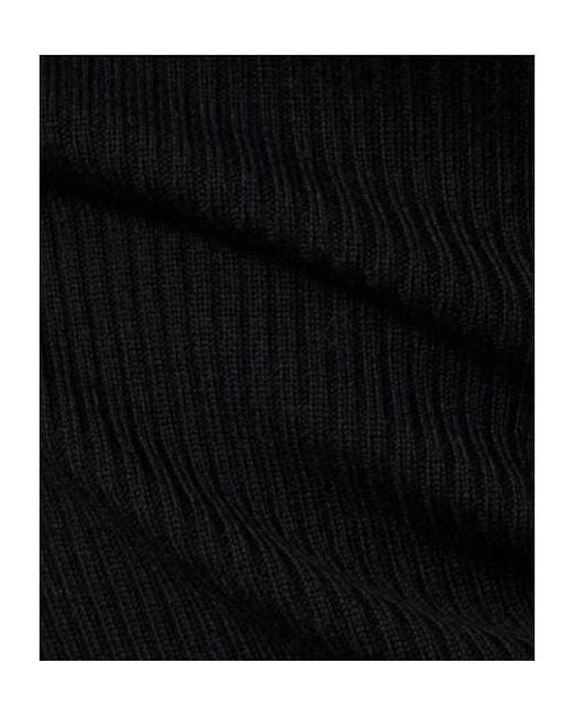 Dion Lee Black Rib Knit Wool Round Neck Sweater