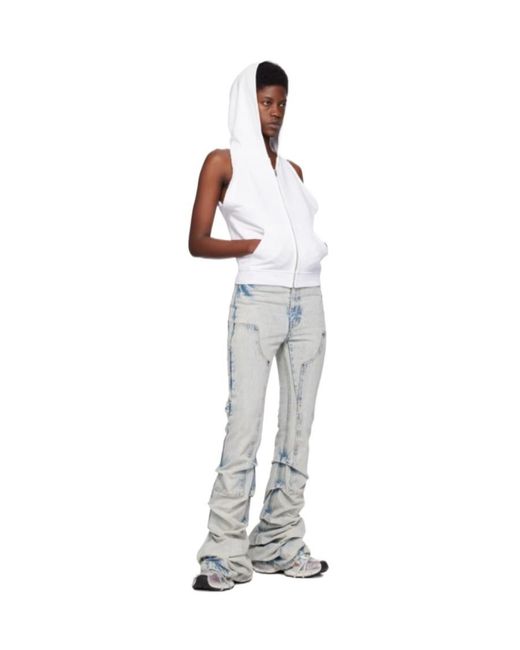 we11done White Plain Knitted Hooded Sleeveless Vest