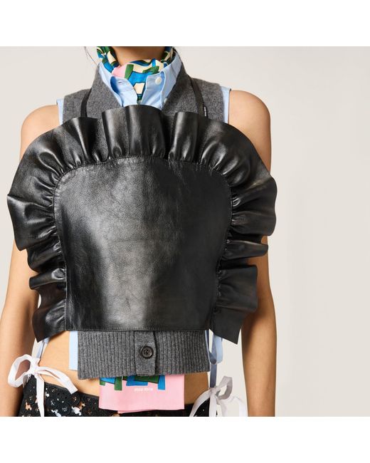 Miu Miu Black Leather Top