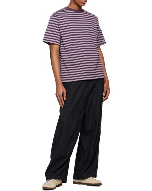 Needles Purple Drawstring Wide-Leg Trousers for men