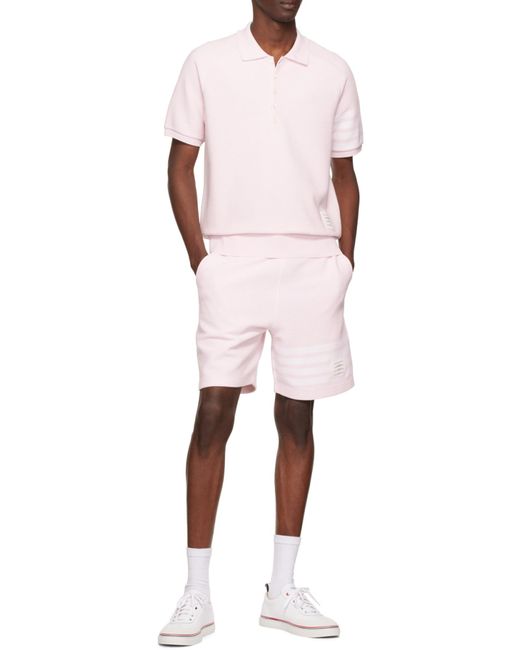 Thom Browne Pink Ottoman -Bar Track Shorts for men